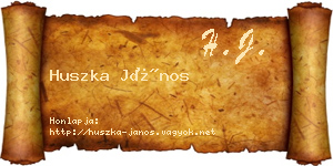 Huszka János névjegykártya