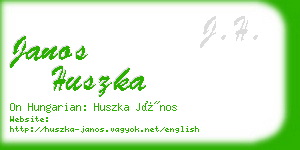 janos huszka business card